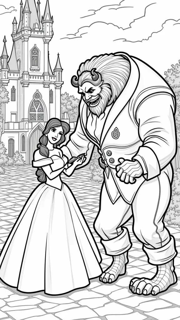 printable beauty and the beast coloring pages